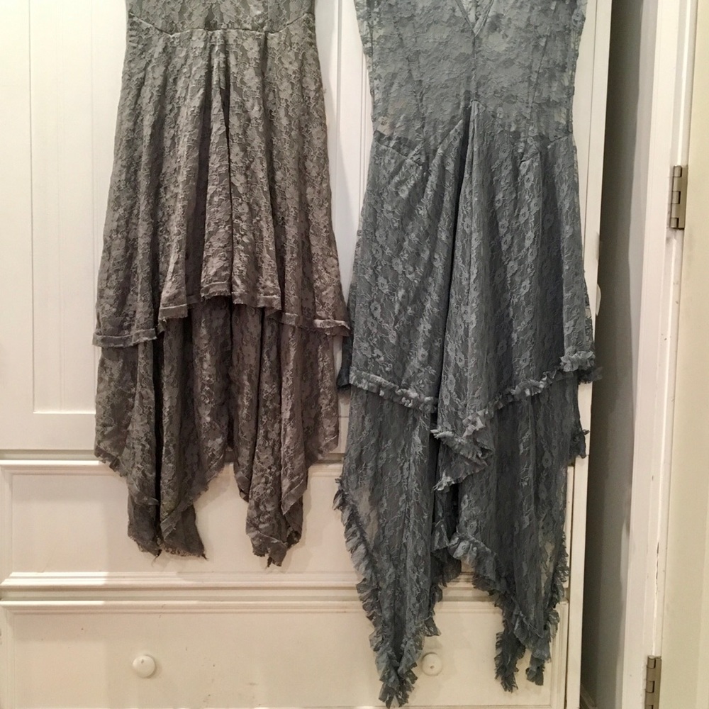 DARK GRAY BOHO LACE MAXI DRESS SIZE S/M - Picture 8 of 8